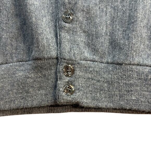 Men's Oakton Mr. Rogers Preppy Gray Button Up Cardigan Sweater Made in USA SM - Picture 3 of 5